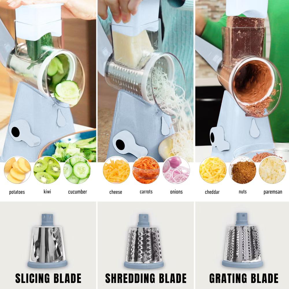 NutriSlicer Vegetable Slicer Cheese Grater Potato Slicer Salad Chopper with Suction Base - Image 20