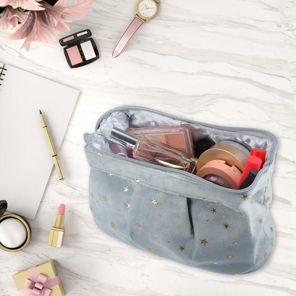 Starry Pattern Velvet Makeup Bag 1 Pc - Image 2