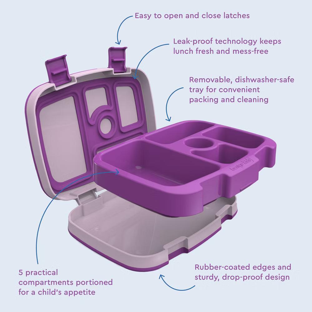 Kids' Brights Leakproof, 5 Compartment Bento-Style Kids' Lunch Box - Image 16