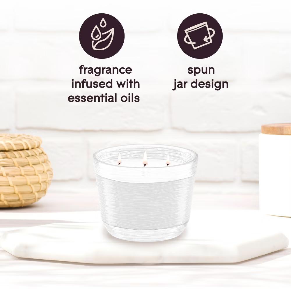 Glade 3 Wick Scented Candle in Glass Jar - Sheer Vanilla Embrace - 6.8oz: Indoor, 30-Hour Burn Time, Christmas & Thanksgiving Decor - Image 11