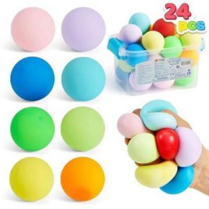 24 PCS Slow Rising Stress Balls Squishy Sensory Fidget Toys, Hand Therapy Balls for Anxiety Relief, Classroom Prize Bag Stuffers, Party Favors