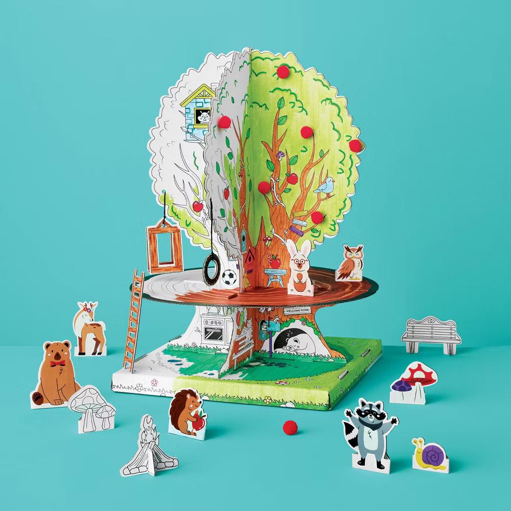Summer Craft Tabletop Tree House Coloring Activity Kit