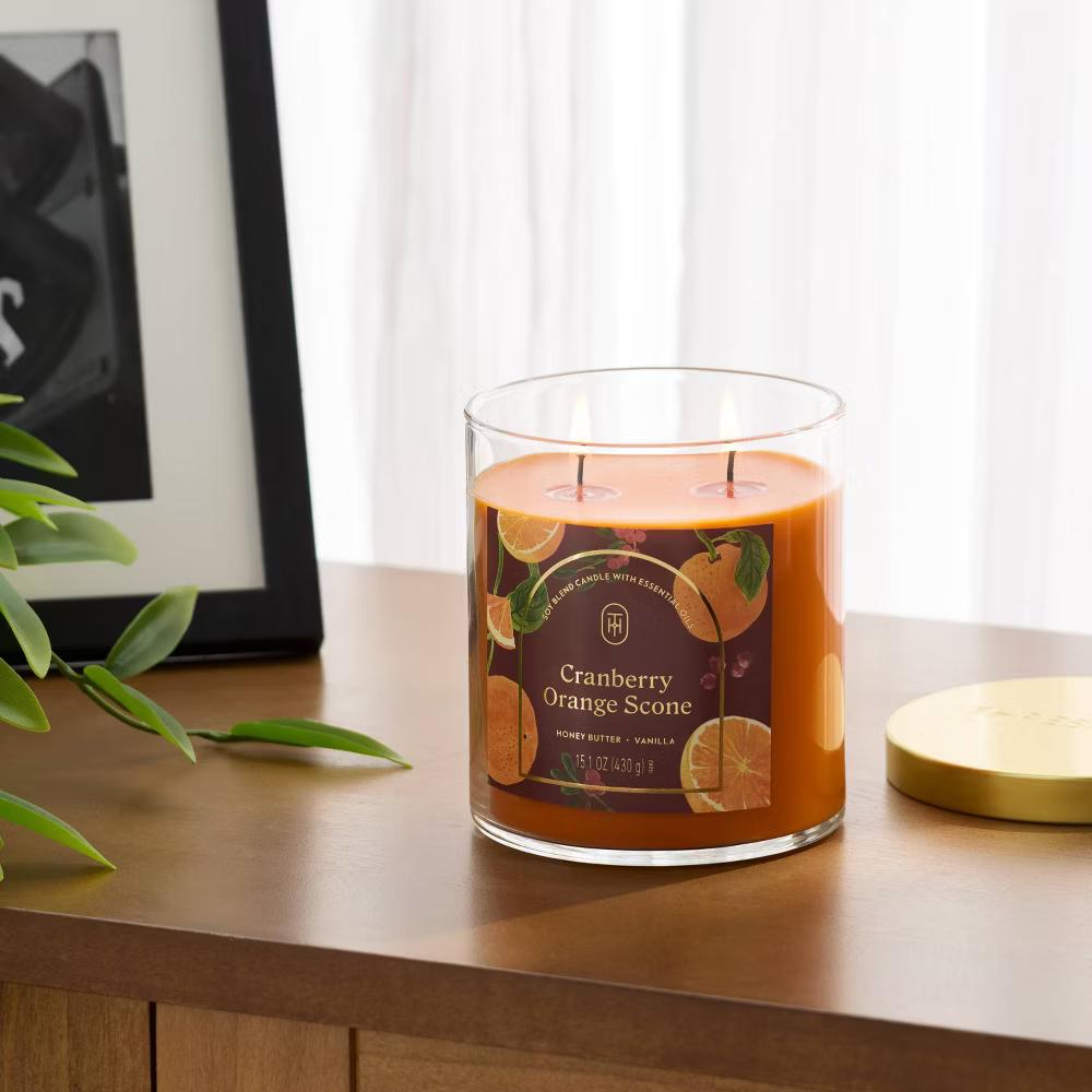 2 Wick Glass Jar Candle with Lid 15.1oz - Image 17