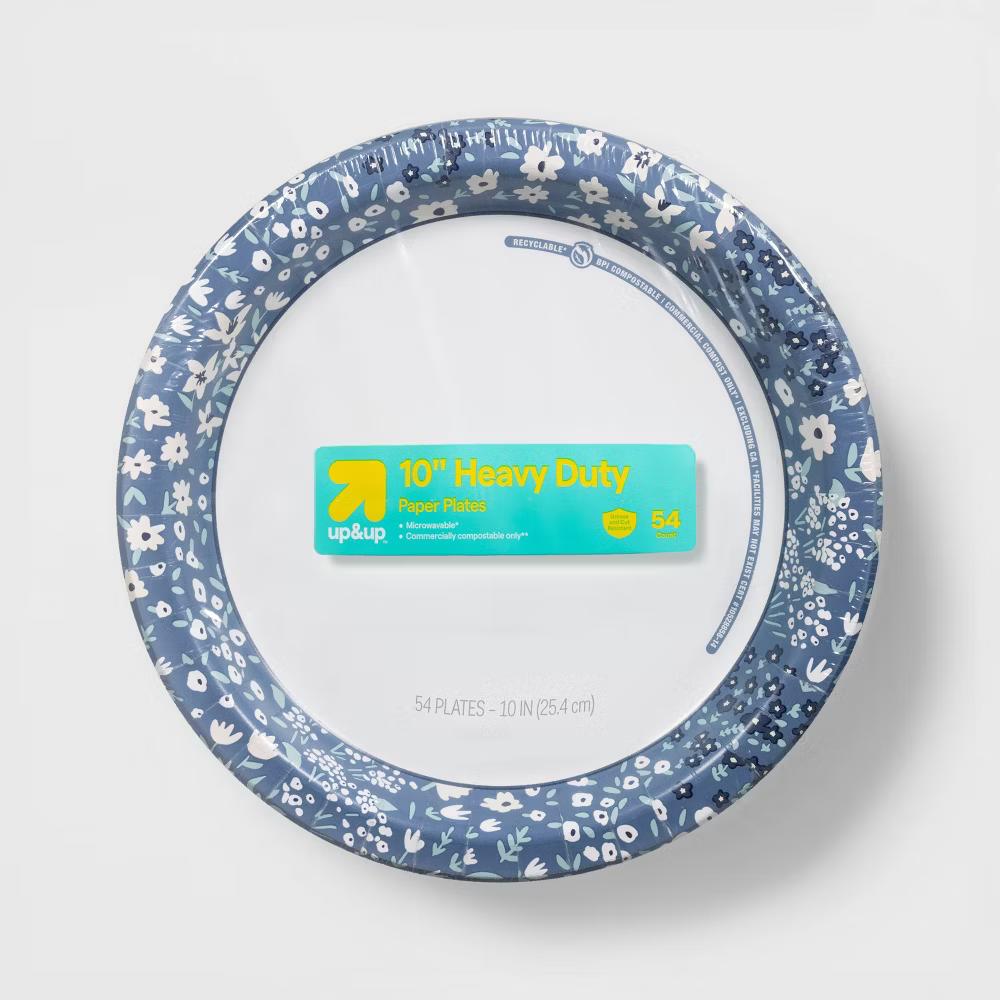 Blue Floral Paper Plate 10" - Image 6