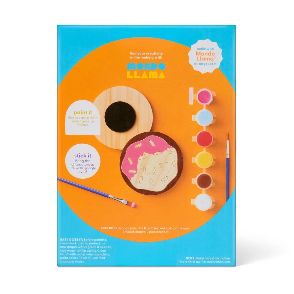 3ct Summer Craft Wooden Food Magnets Painting Activity Kit - Image 2