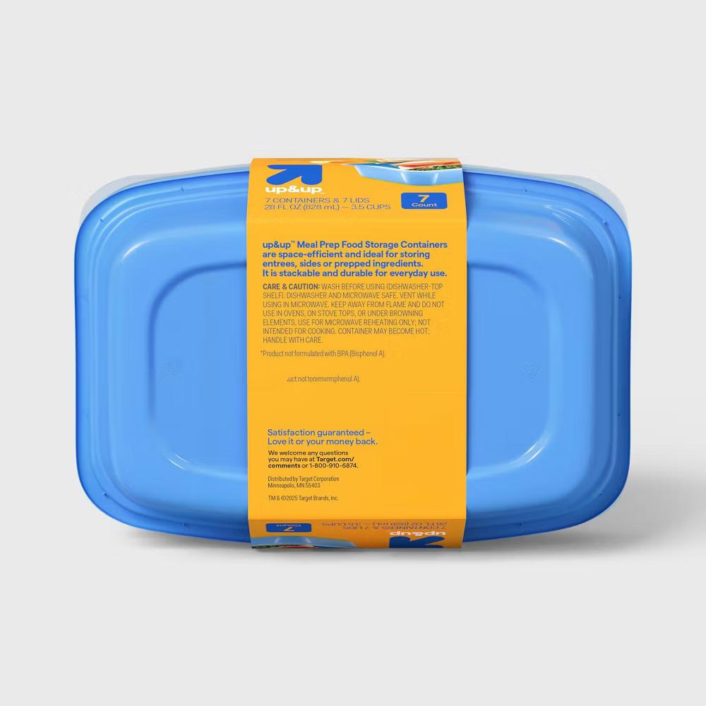 Food Storage Containers Rectangle - 28oz/7pk - Blue - Image 3
