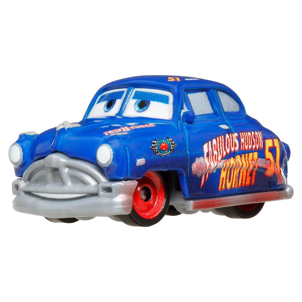 Pixar Cars Die Cast Metal Mini Racers Fabulous Hudson Hornet, Chick Hicks & Lightning McQueen Car 3-Pack - Image 2