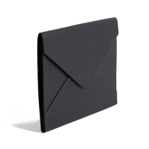 U Brands Vegan Leather Document Holder Black: Office Supplies Desk Organizer with 2 Compartments, 10"x13"x0.7"