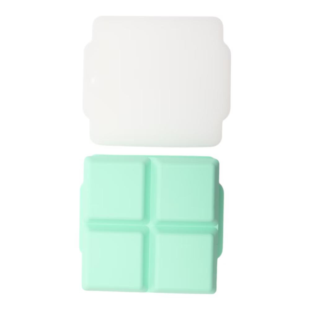 4-Cavity Square Ice Tray with Clear Lid Hand Wash Only Silicone 4.72"x4.33"x2.17" 1 Pc - Image 6