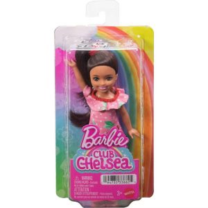 Club Chelsea Lula Small Doll 6" with Brunette Hair in Cherry-Print Dress and Sandals