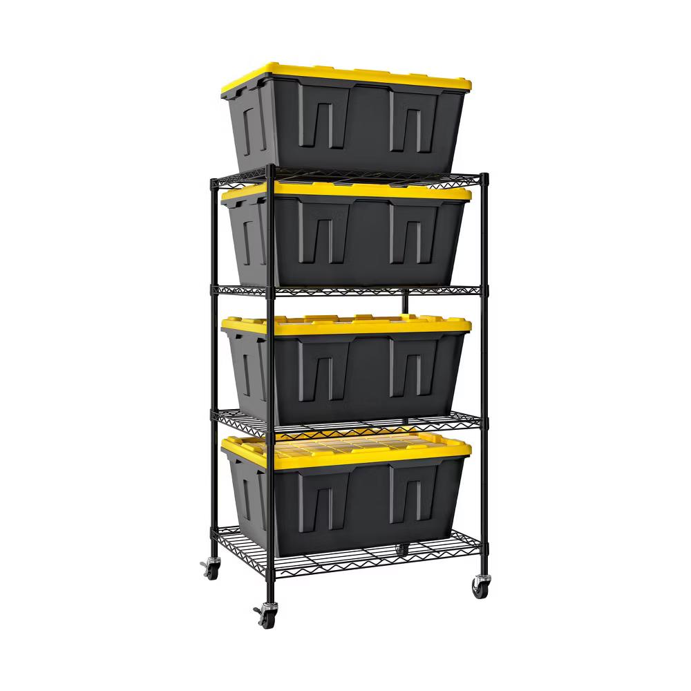 Seville Classics 4-Tier Storage Tote Bin Shelving Rack - Image 6
