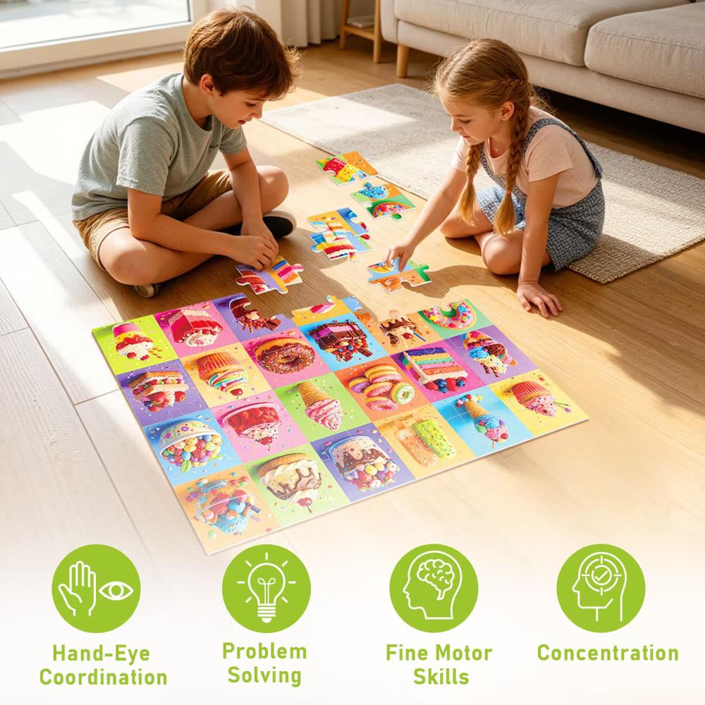42 Piece Dessert Floor Jigsaw Puzzles for Kids 3-6, 27.5"x19.5" - Image 6