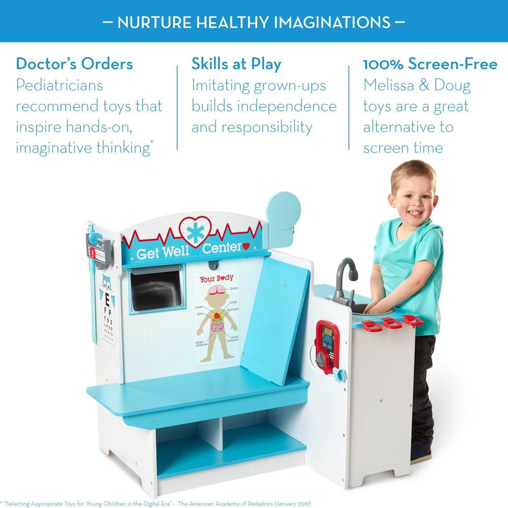 Wooden Get Well Doctor Activity Center - Waiting Room, Exam Room, Check-In Area: Pretend Play Medical Accessories Set - Image 8