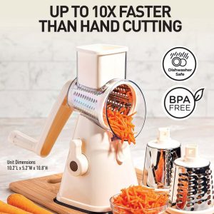 NutriSlicer Vegetable Slicer Cheese Grater Potato Slicer Salad Chopper with Suction Base