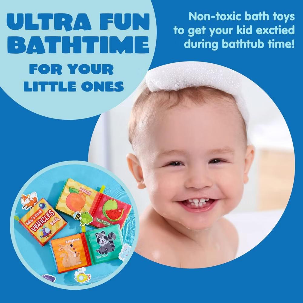 12 Pcs Baby Bath Toys, Waterproof Soft Cloth Books for Baby Multi-Age, Infant Early Education First Toys for Toddlers Kids Birthday Gifts - Image 7