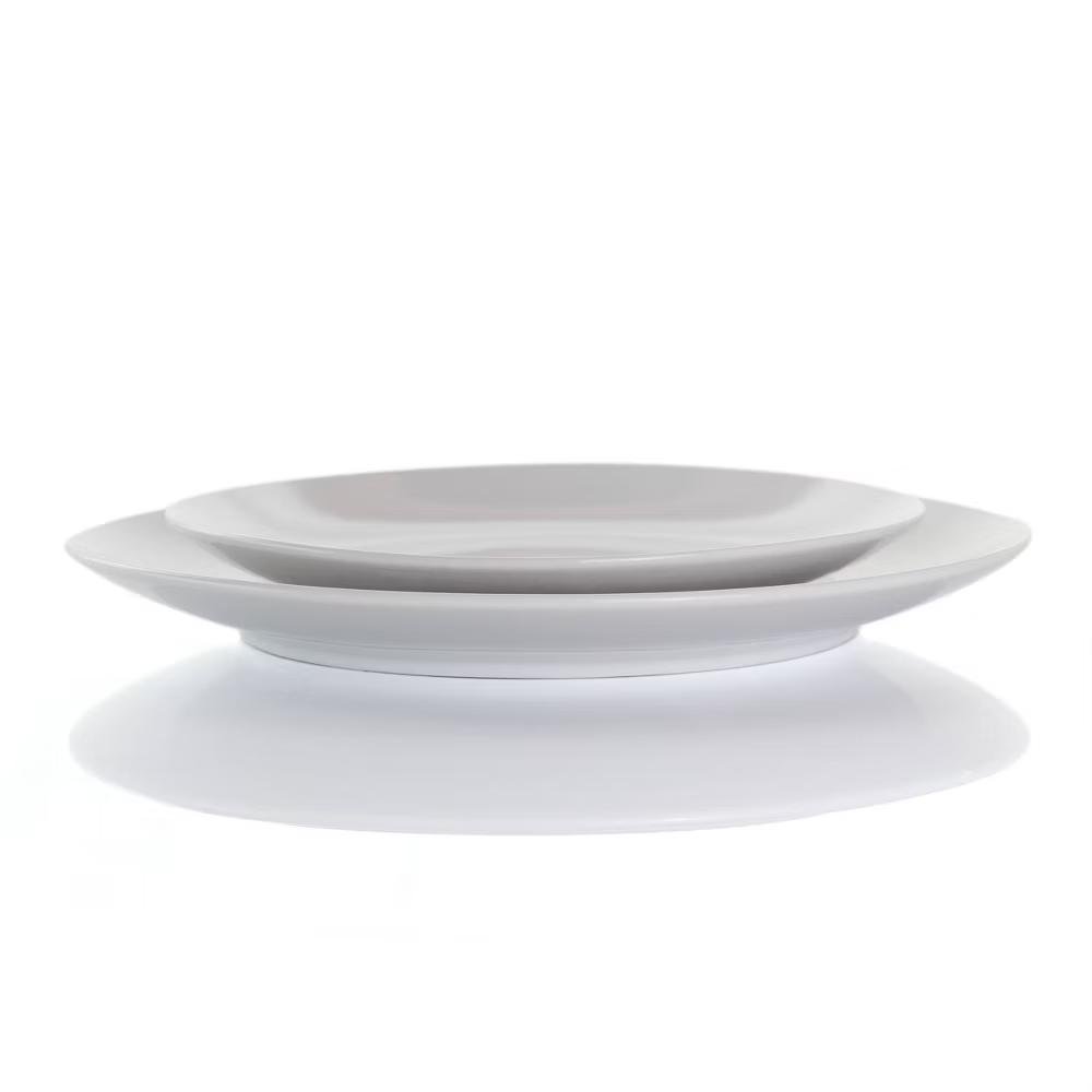 18pc Porcelain Owen Dinnerware Set White - Solid Dishware, Service for 4, Microwave & Dishwasher Safe - Image 7