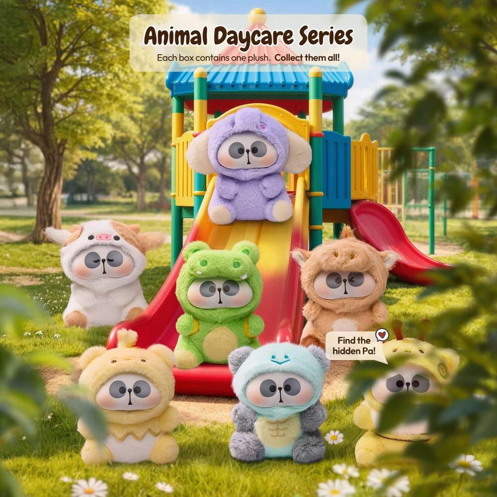 Mr. Pa Animal Daycare Series Collectible Plush Panda Stuffed Animal Surprise Blind Box Keychain - Image 2
