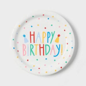 20ct "Happy Birthday" Confetti Snack Paper Plates