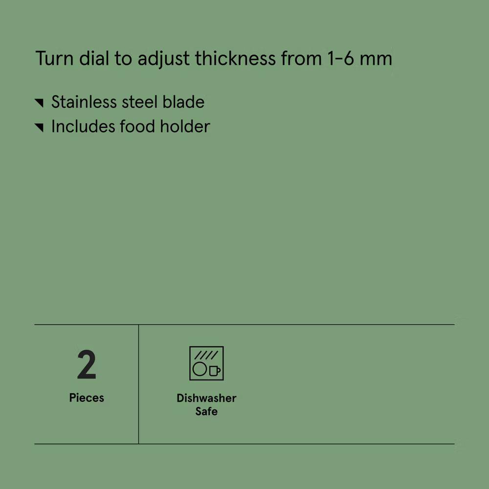 Hand Held Mandoline Green - Stainless Steel Cucumber Slicer, Dishwasher-Safe Kitchen Tool - Image 5