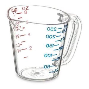 Carlisle Commercial Measuring Cup Plastic - Clear - 1 cup