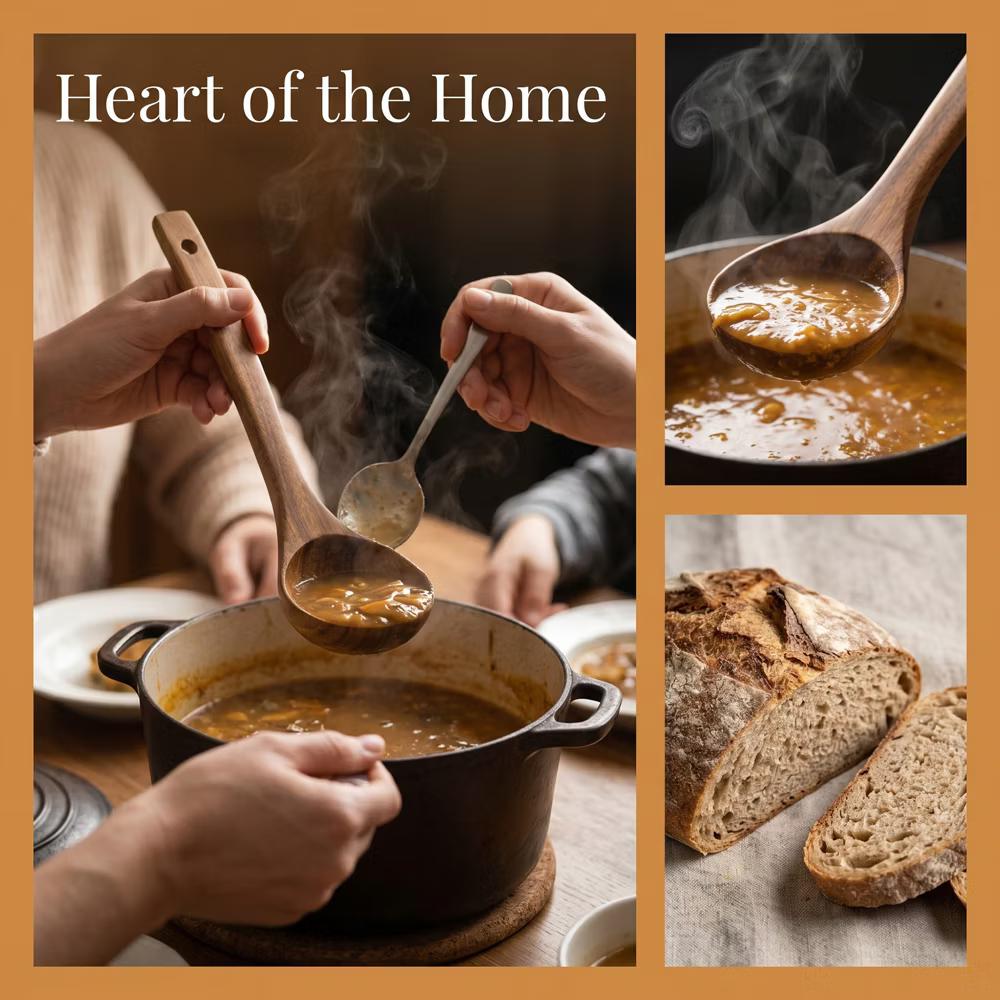 Essential Wood Solid Color Kitchen Gadgets Utensils for Home Cooking or Gift 6Pcs - Image 14