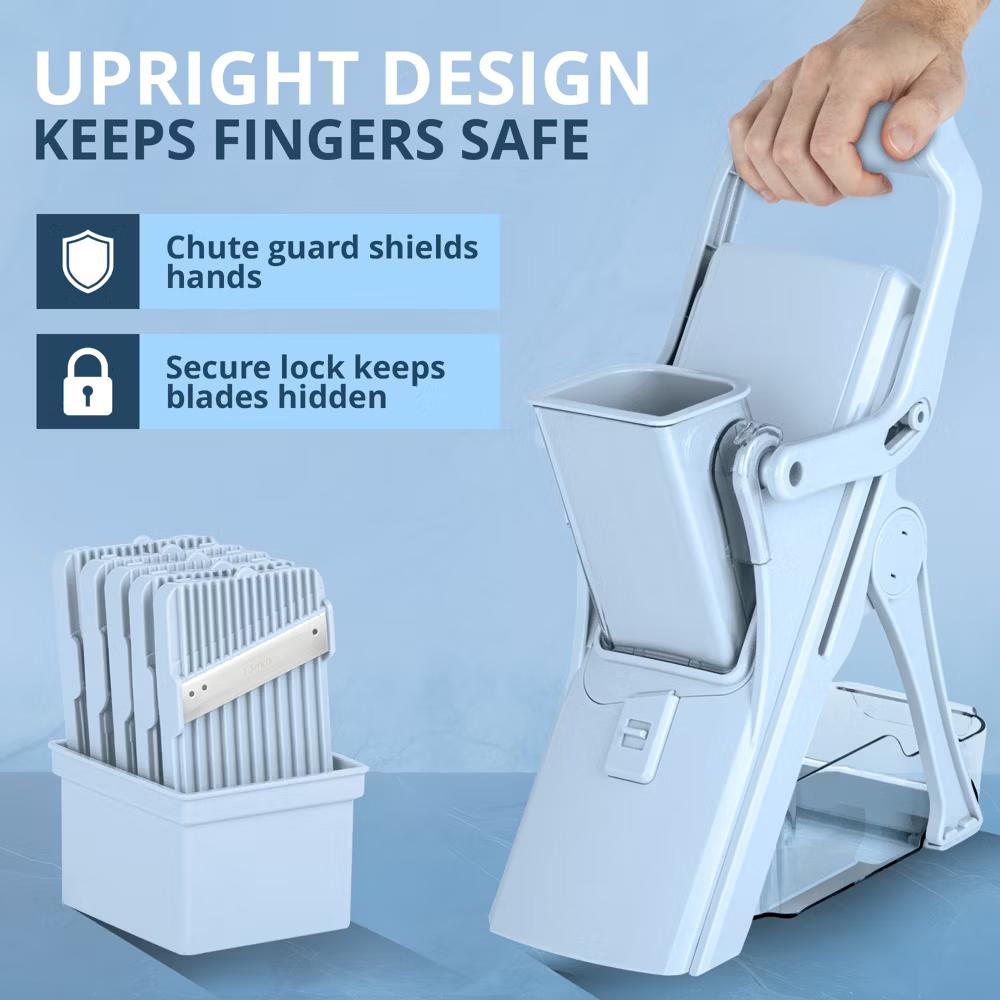 NutriSlicer Upright Mandoline Slicer – 5 Stainless Steel Blades, BPA-Free and Dishwasher Safe - Image 11