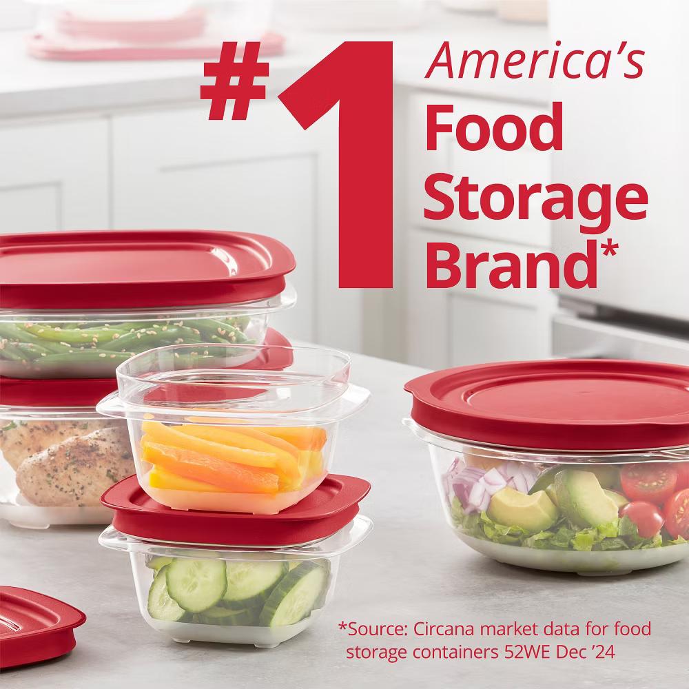 18pc Large Easy Store Rectangle Food Storage Container Set Red