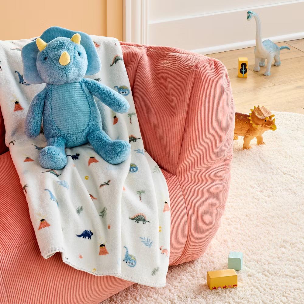 Dino Plush Stuffed Animal - Blue - 10" Height, Baby and Infant Theme, 1.8 lbs