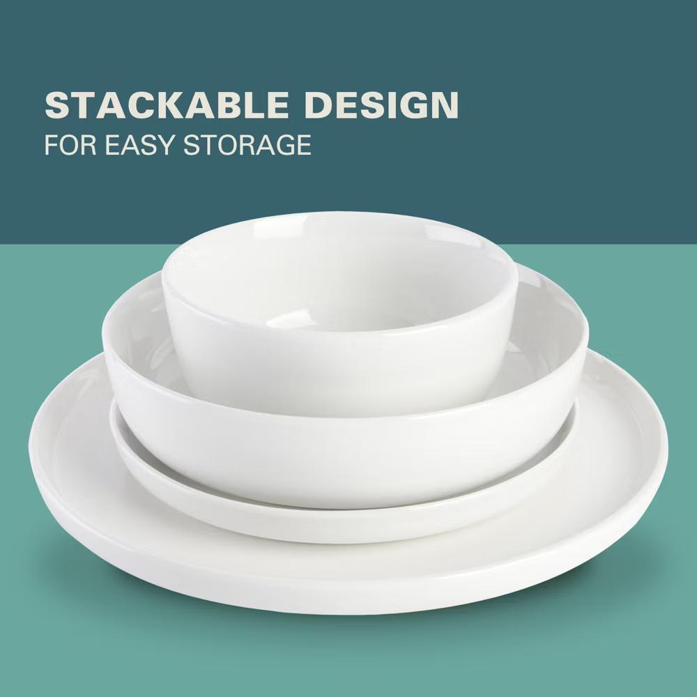 Oslo 16-Piece Porcelain Plates and Bowls Dinnerware Set - Image 13
