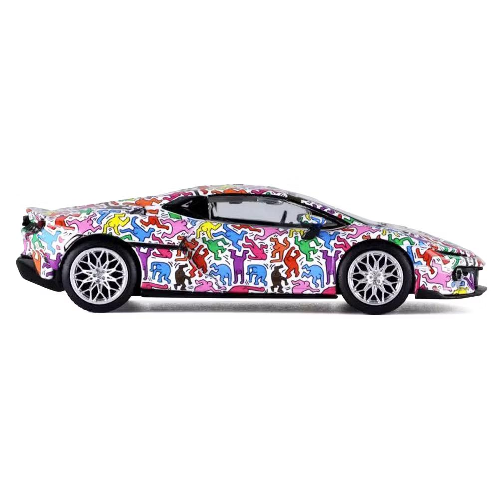 Lamborghini Temerario "Keith Haring Livery" White with Graphics 1/64 Diecast Model car - Image 4