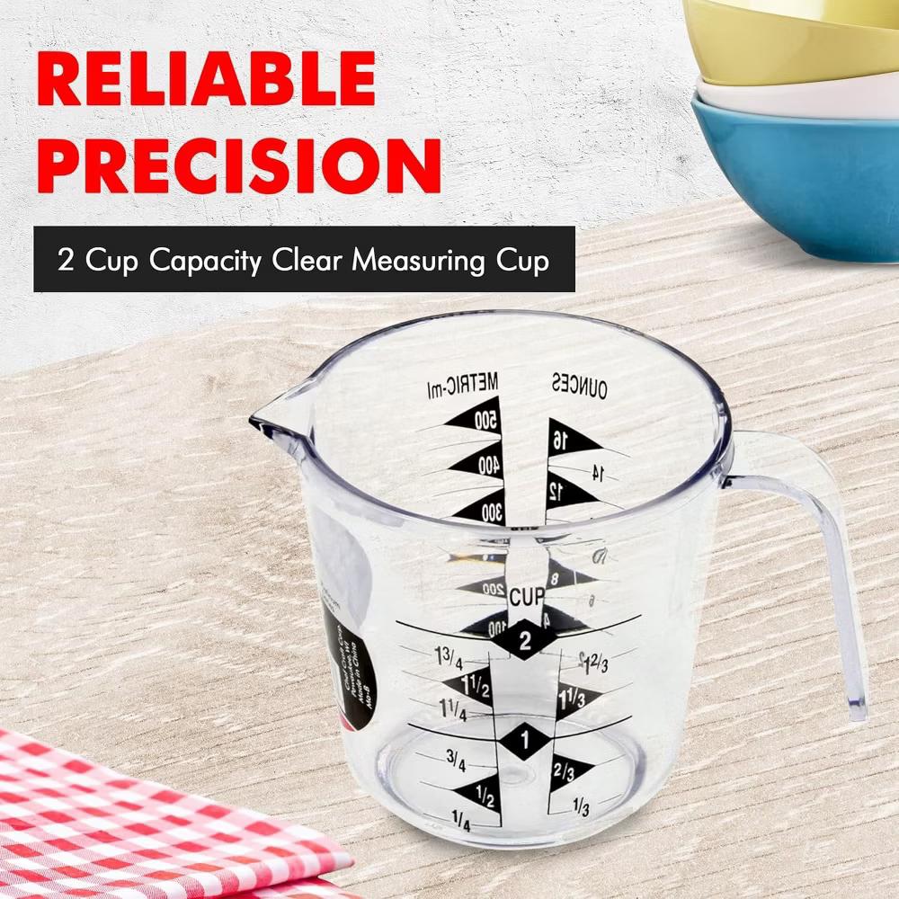 2 Cup Capacity Clear Plastic Measuring Cup with Pour Spout & Handle - Image 2