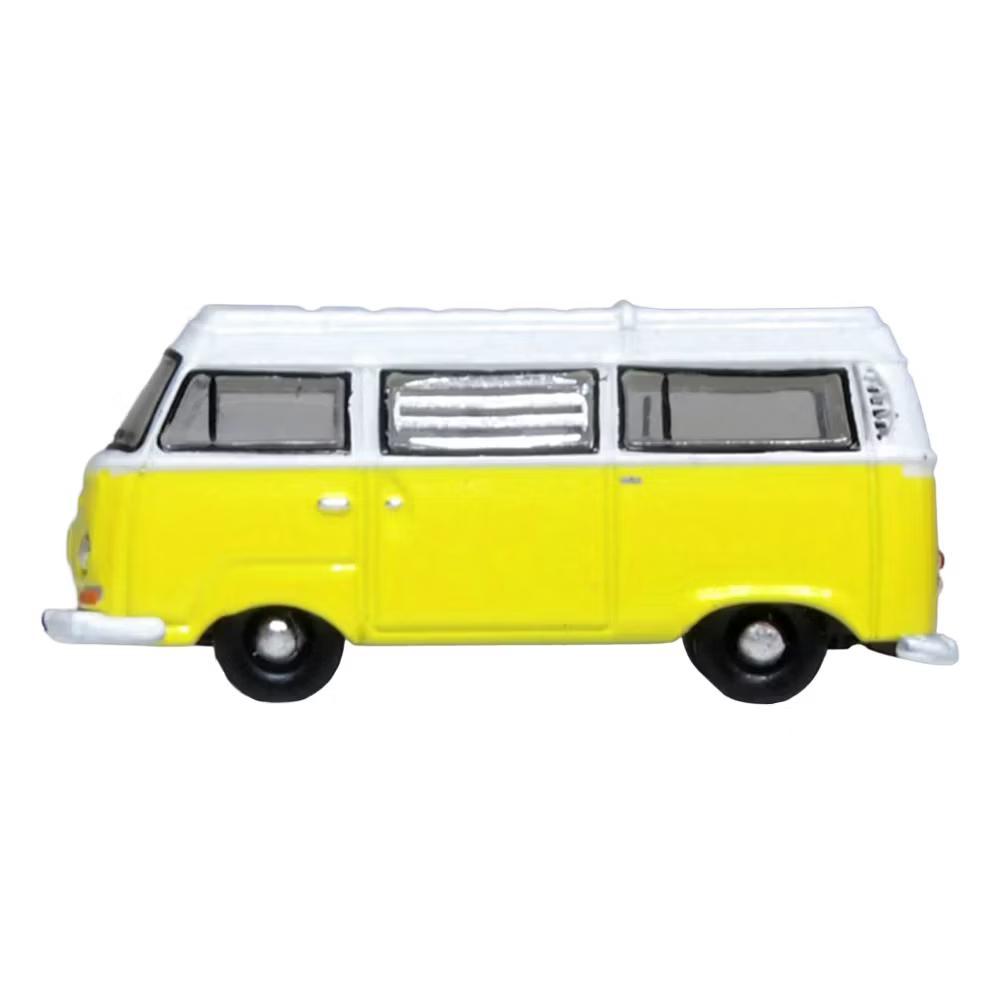 Volkswagen T2 Bay Window Camper Van Saturn Yellow and White 1/148 (N) Scale Diecast Model Car - Image 5
