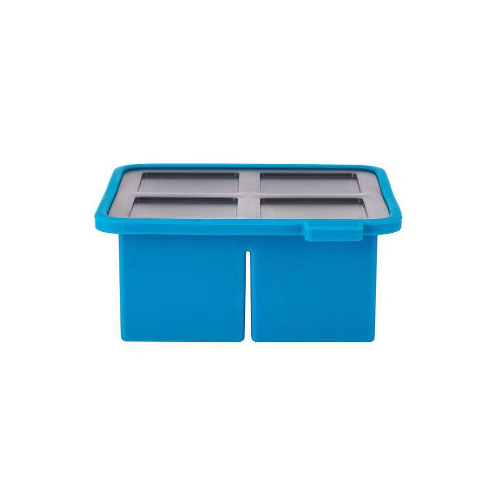 Houdini King Cube Ice Cube Tray with Lid: Silicone Whiskey Ice Mold, Reusable Blue Ice Maker, Dishwasher-Safe - Image 11
