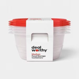 Medium Round Bowl Food Storage Containers - 48oz/3ct