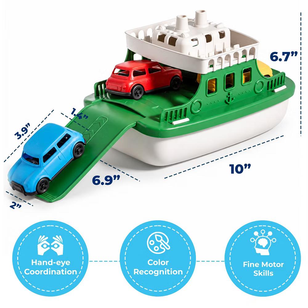Boat Bath Toy Set for Toddlers, Carry Ship & 4 Mini Cars – Fun Water Toys for Bath, Pool, Beach Play, Safe & Non-Toxic Ferry Boat Toy - Image 7