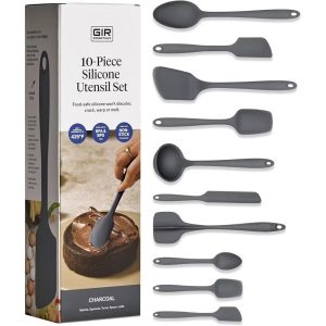GIR Get It Right 10 Piece Essentials Silicone Cooking Utensils Set Nonstick 425°F Heat Resistant Kitchen Utensils Set for Cooking and Baking