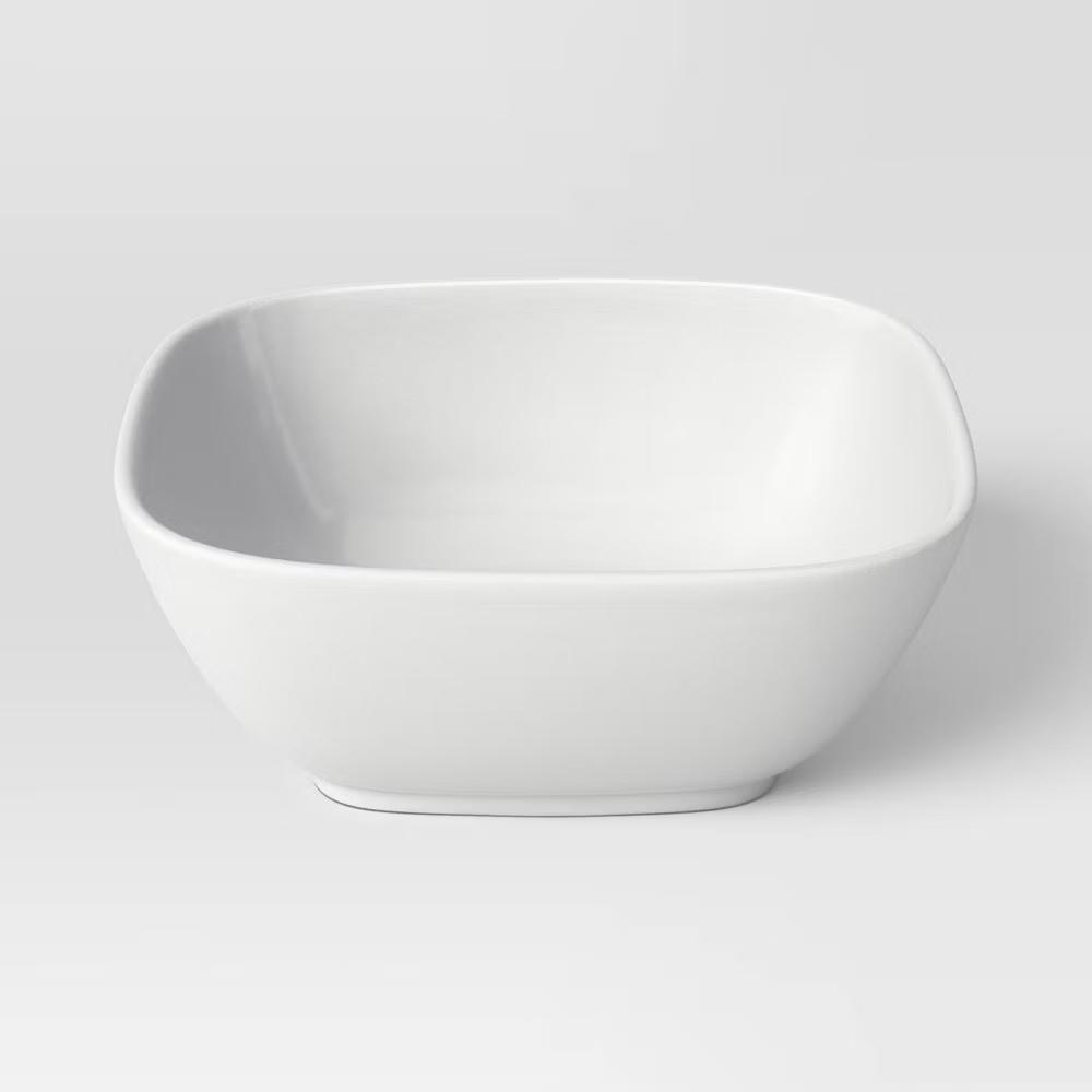 18.5 fl oz Porcelain Square Cereal Bowl White - Image 2