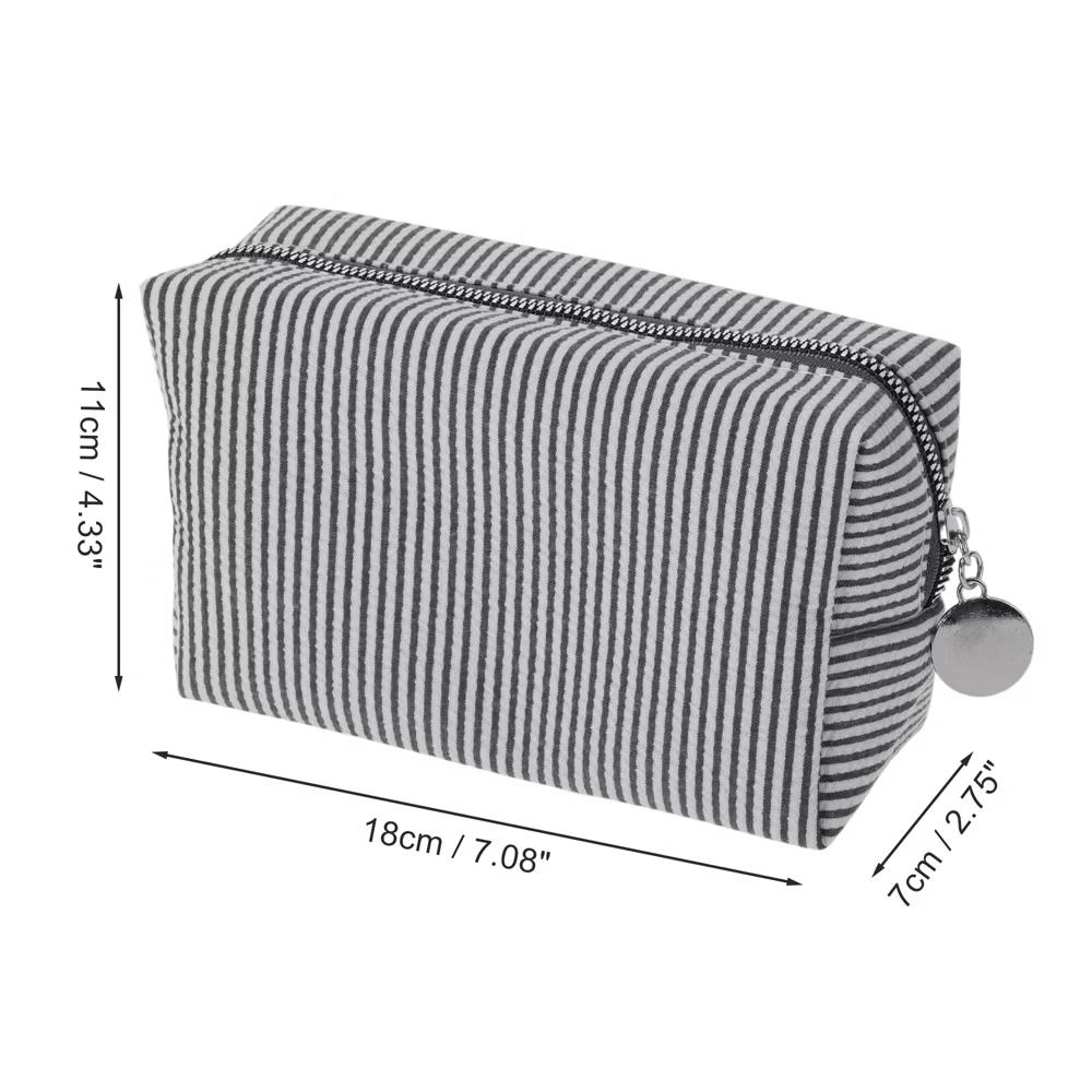 Striped Pattern Makeup Bag for Travel 1 Pc - Image 4
