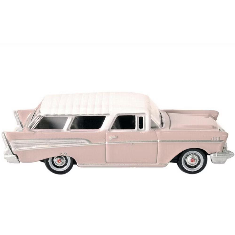 1957 Chevrolet Nomad Dusk Pearl Pink with Imperial Ivory Top 1/87 (HO) Scale Diecast Model Car - Image 2