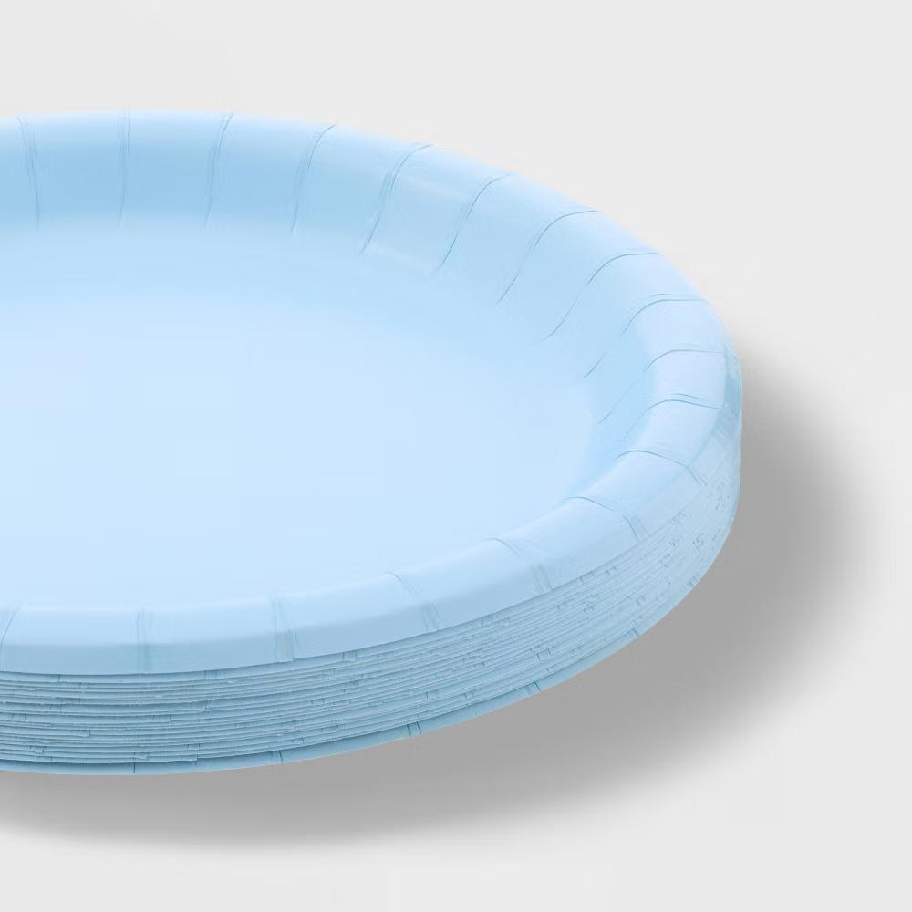 20ct Blue Dinner Paper Plates - Image 3