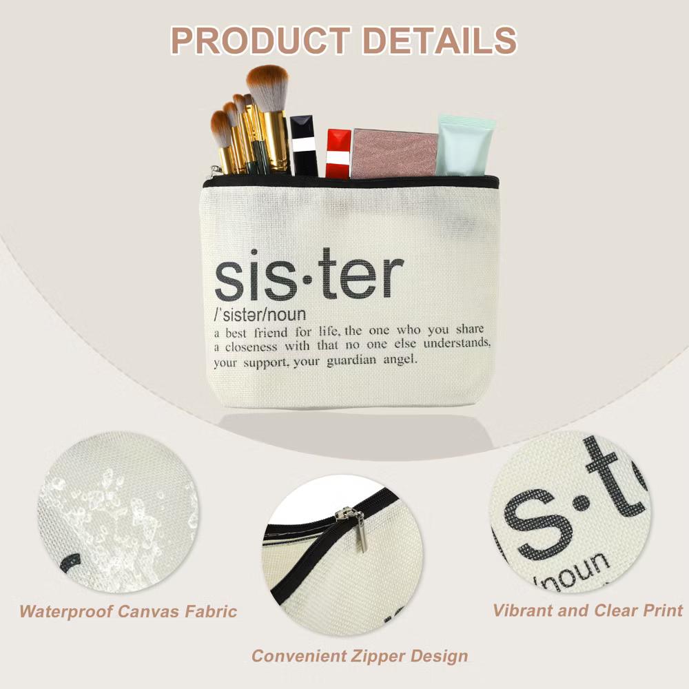 Women's Birthday Makeup Bag Beige 1 Pc - Image 15