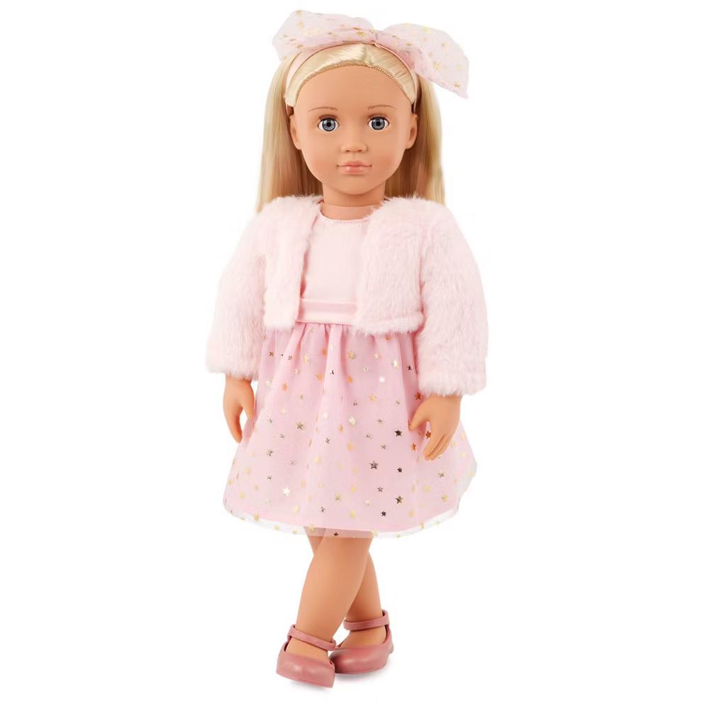 Miranda 18" Fashion Doll in Pink Dress Outfit: Blonde Hair, Blue Eyes, Plastic & Polyester - Image 3
