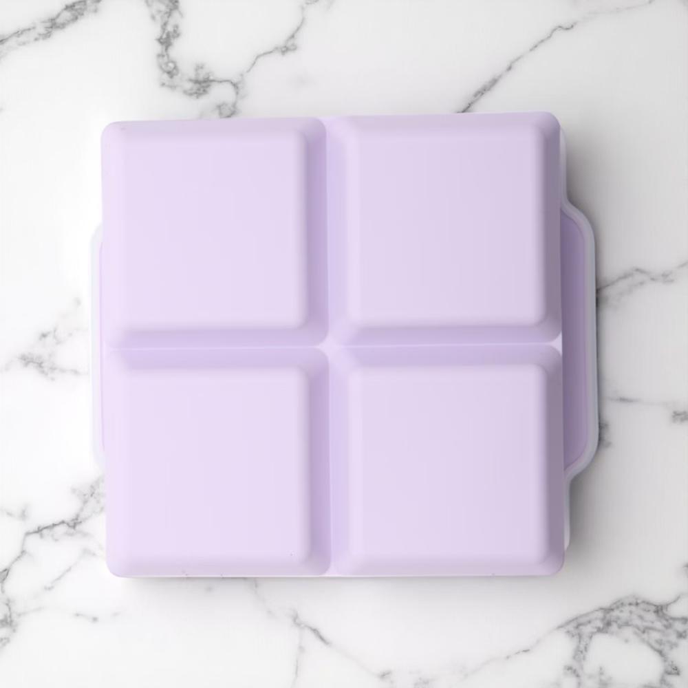 4-Cavity Square Ice Tray with Clear Lid Hand Wash Only Silicone 4.72"x4.33"x2.17" 1 Pc - Image 11