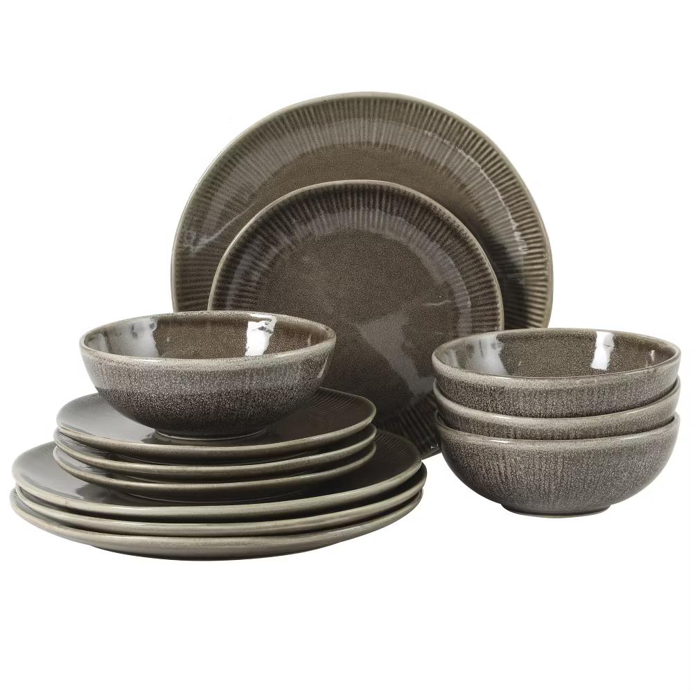 Sandy Pines Stoneware 12 Piece Reactive Glaze Dinnerware Set - Service for 4 - Image 16