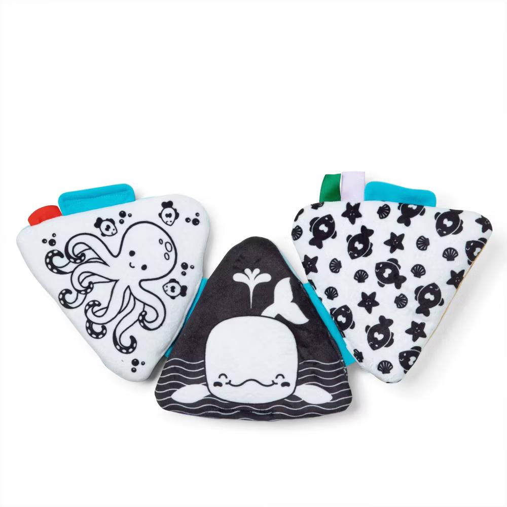 Ocean Tummy Time Triangle Infant Baby Toy, Soft Sensory Toy with Textures, Mirror: Fabric, Gross Motor Skills Development - Image 2