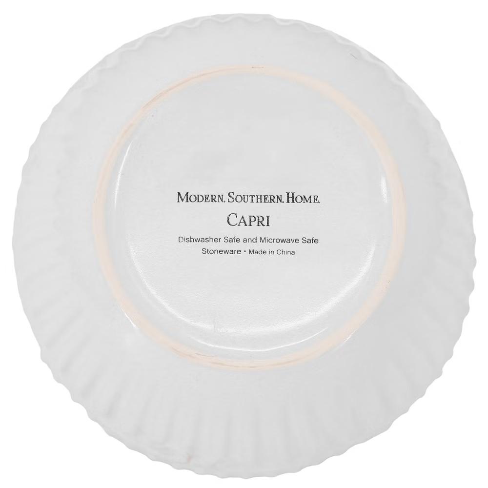 Modern Southern Home 6 Piece 6 Inch Stoneware Embossed Cereal Bowl Set in White - Image 4
