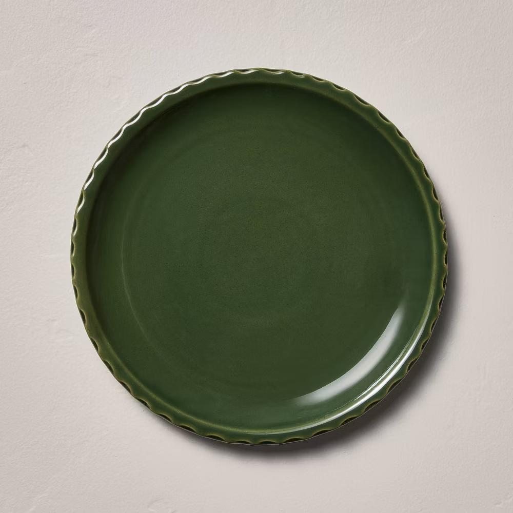 10.5" Pinched Edge Stoneware Plate - with Magnolia - Image 3