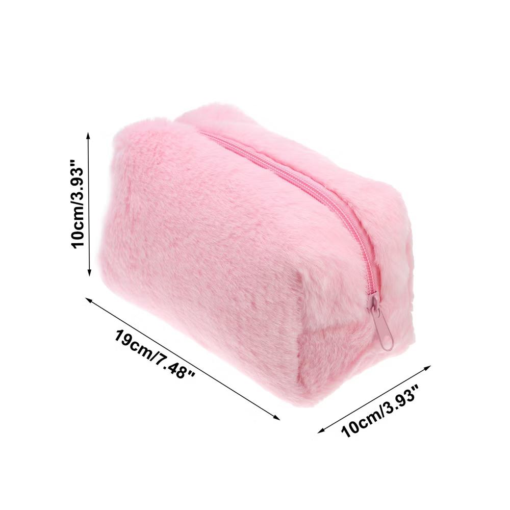 Cosmetic Travel Zipper Multi-functional Small Plush Makeup Bag 1 Pc - Image 13