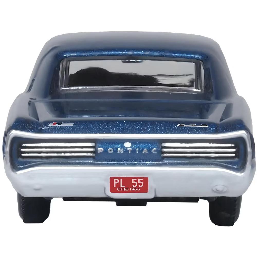 1966 Pontiac GTO Fontaine Blue Metallic 1/87 (HO) Scale Diecast Model Car - Image 4
