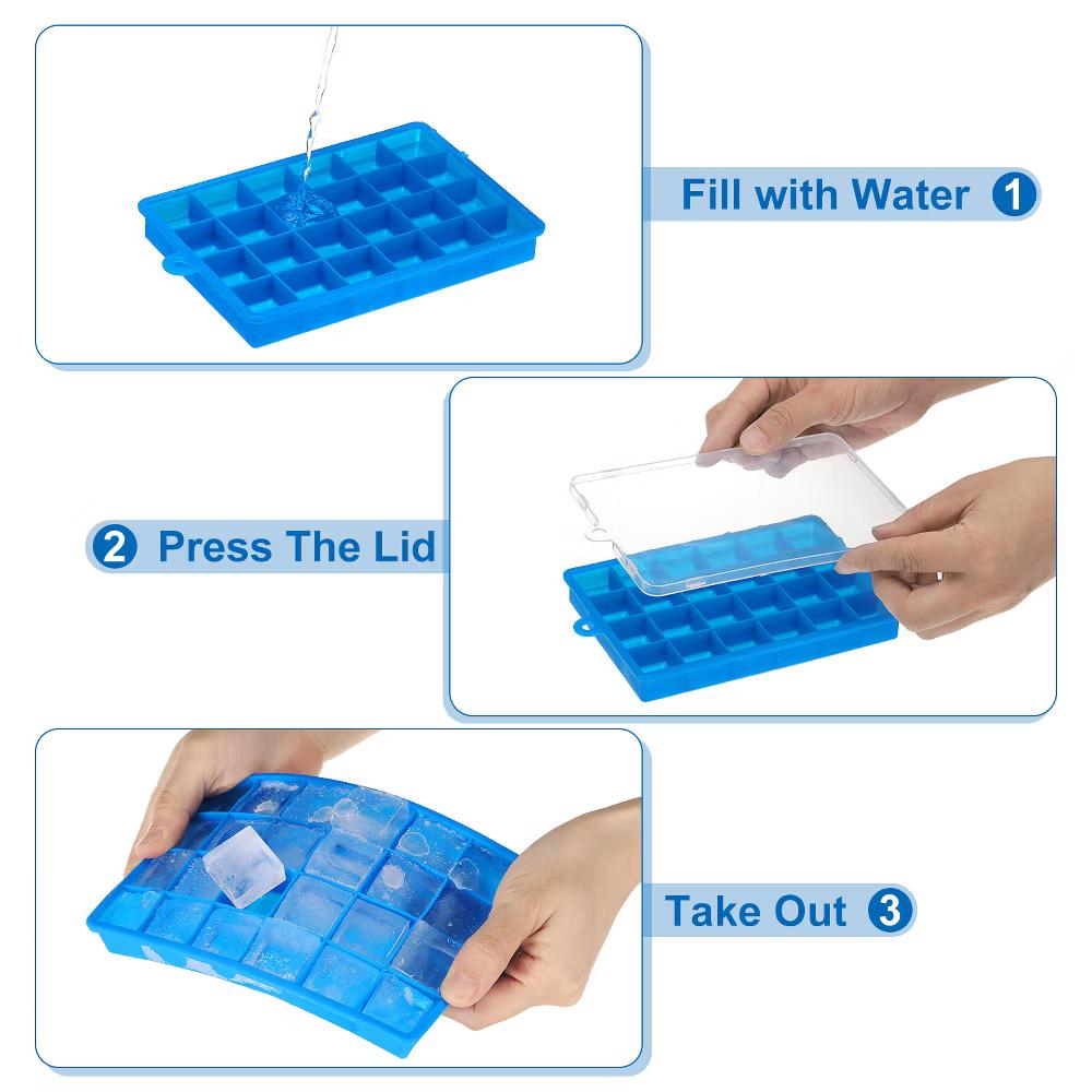 Silicone Easy Release Ice Cube Trays with Lids - Image 13